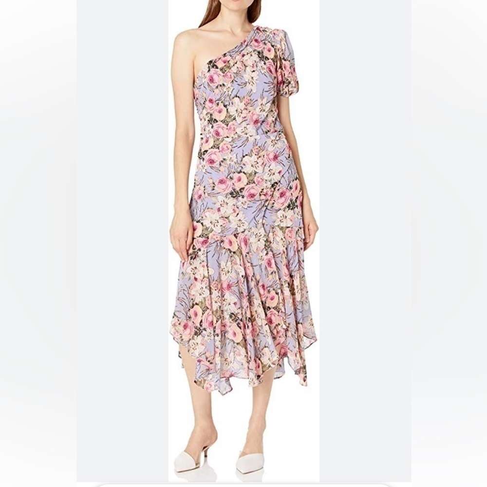 ASTR The Label Floral One Shoulder Garden Santorini Dress